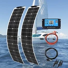 Солнечная панель солнечная батарея 12V 50 Вт 100 Вт Комплект Гибкая DIY Зарядное устройство 10A Контроллер 5 метров кабель для автомобиля Морской Кемпинг RV Крыша