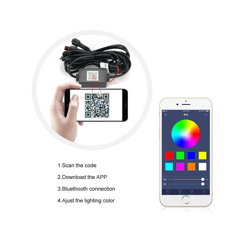 Приложение Bluetooth Управление RGB светодиодный фар 80 Вт 8000LM H1 H3 H4 H7 H8 H11 9005 9006 880 H16 многоцветные противотуманные лампы