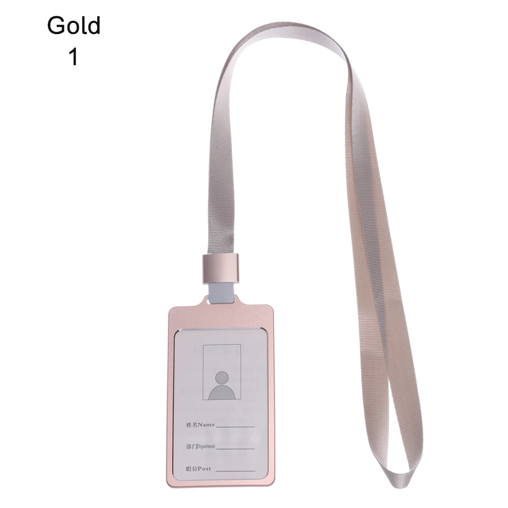 style 3-gold 1 Алюминиевый сплав держатель для карт имя работника ID карта Обложка металлический рабочий сертификат удостоверение личности значок ID Бизнес чехол - Цвет: style 3-gold 1