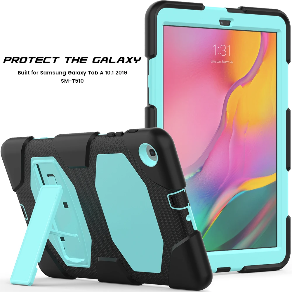 Для Samsung Galaxy Tab A 10 1 T510 T515 чехол для планшета Встроенная подставка PC + силиконовый