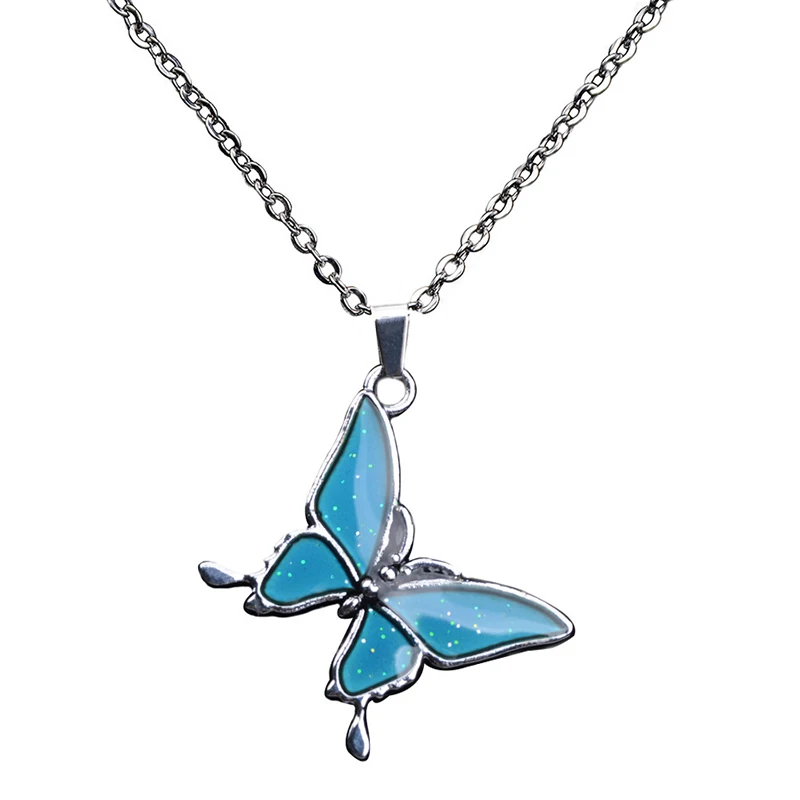 Кулон в форме бабочки ожерелье из нержавеющей стали контроль температуры