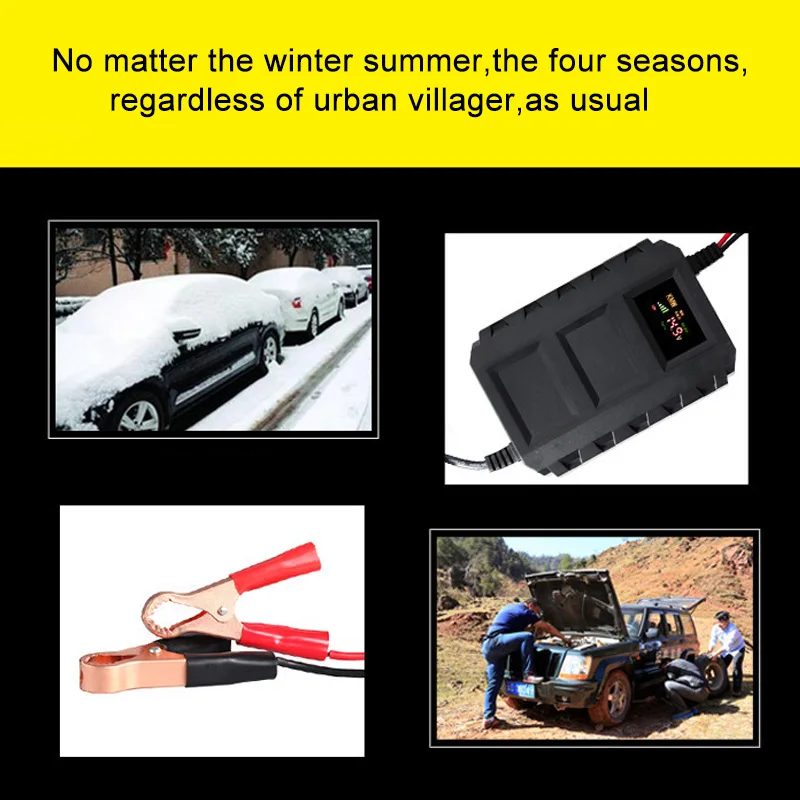 12V 20A Intelligent Auto Car Motorcycle Smart Sealed Lead Acid Battery Charger LED Digital Display EU/US Plug Accessories |