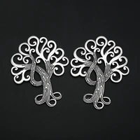 1pcslots 56x74mm antique silver plated tree of life charms plants pendants fashion talismans jewelry supplementary material