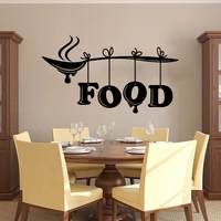 kitchen food dinning cook cuision spoon wall decal vinyl kitchen food spoon wall sticker for kitchen resturant home decor b375