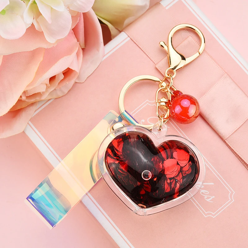 

Fashion Love Key Chain Car Key Ring For Women Bag Charm Accessories Sequins Lovely Key Chain Women Keychain Gift Jewelry Gifts