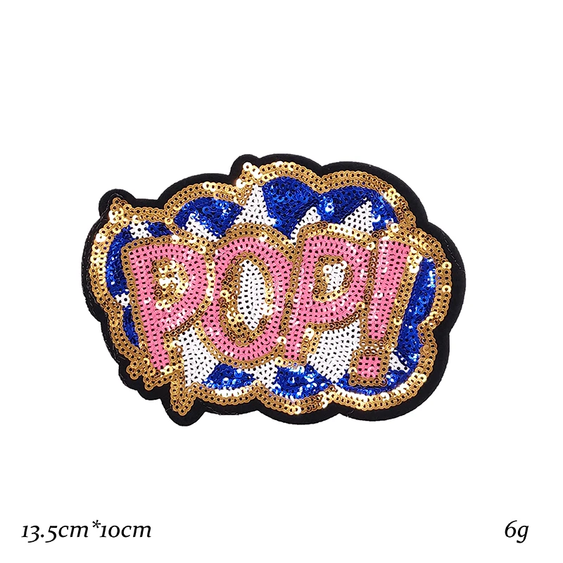 Блестки буквы Pop LOVE Tik Note Мультяшные вышитые нашивки в полоску железные на одежду