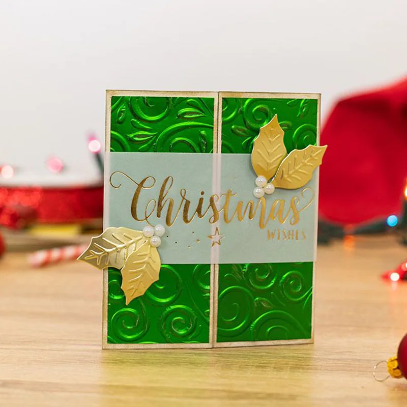 Рождественские пожелания Горячая Фольга пластина мерцание декоративные фразу