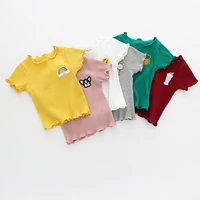 1 2 yearst shirt baby girl cotton soft colorful cute newborn summer embroidered short sleeves t shirts children kids clothes