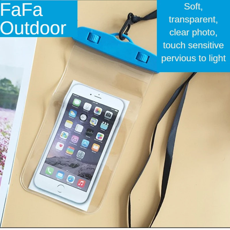

Waterproof Bag Solid Color Mobile Phone Bag Outdoor Rafting Diving Hot Spring Swimming Pool Water Park Skiing Phone Pouch 6.6in