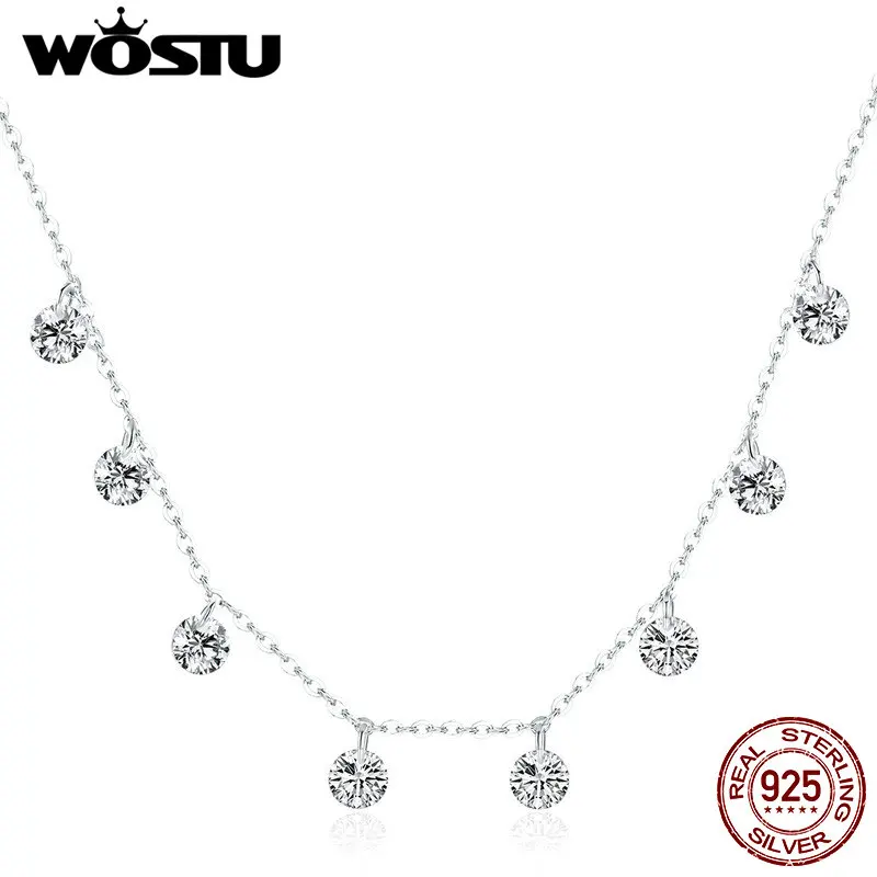 

Женское Ожерелье WOSTU, из стерлингового серебра 925 пробы с блестящим фианитом