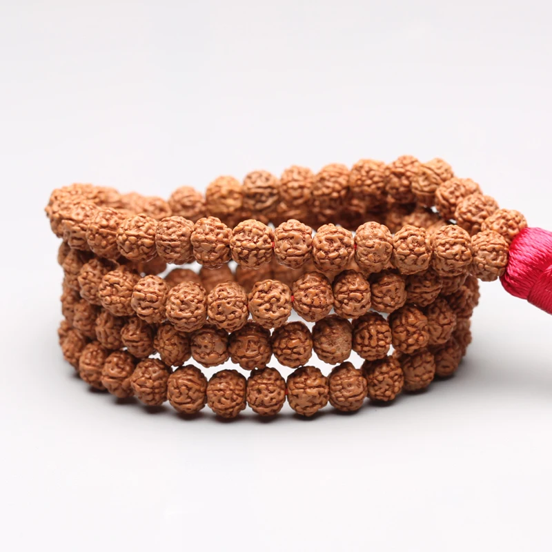 Натуральный Гималайский Розарий Ваджра Бодхи 8 мм-9 мм 108 Бусины Нить ожерелье дух