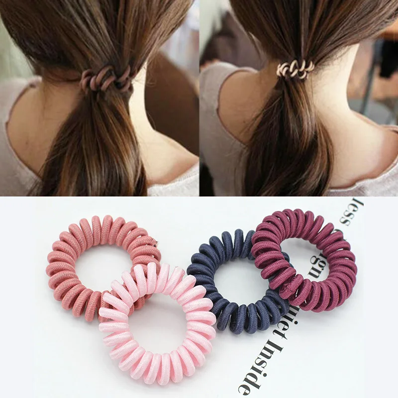 Скраб эластичные резинки телефонный провод Волосы Галстуки пончик хвост
