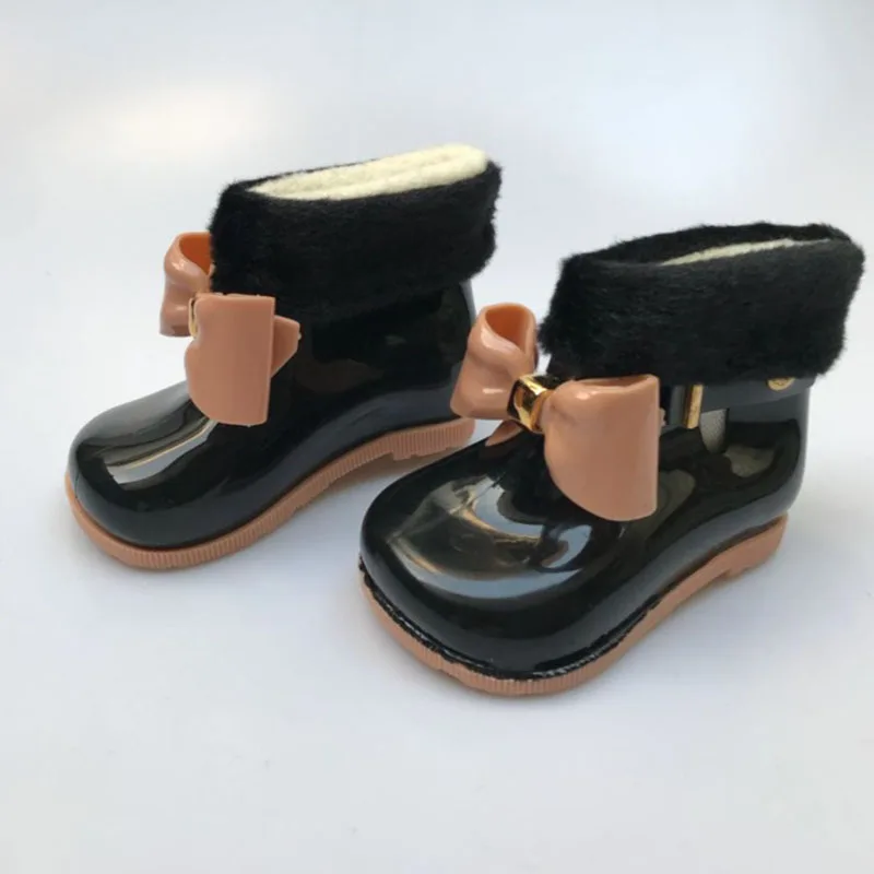 Baby Girls Rain Boots Kids Warm Beauty Bow Rainboots Fashion Non-slip Rubber Shoes Toddler Jelly shoes | Детская одежда и обувь