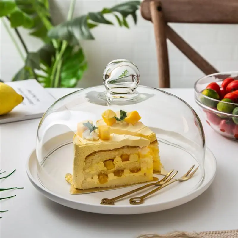 Прозрачная Пыленепроницаемая стеклянная крышка портативная пищевая Крышка для