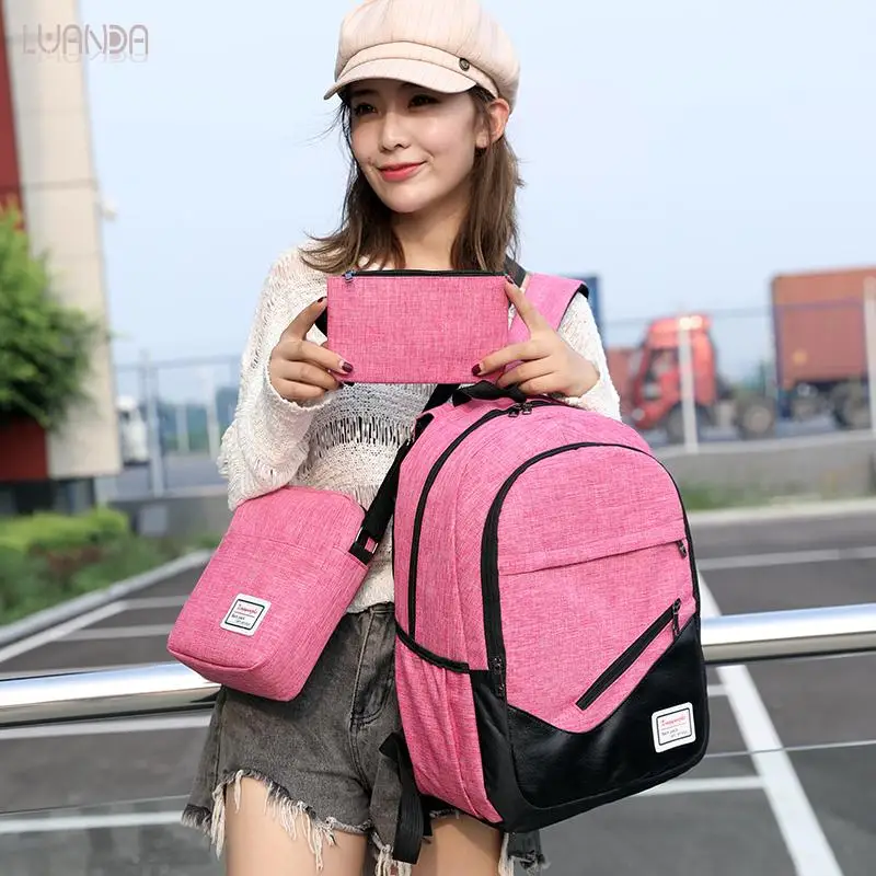 3 комплекта рюкзак унисекс Оксфорд школьный для подростков Модная студенческая