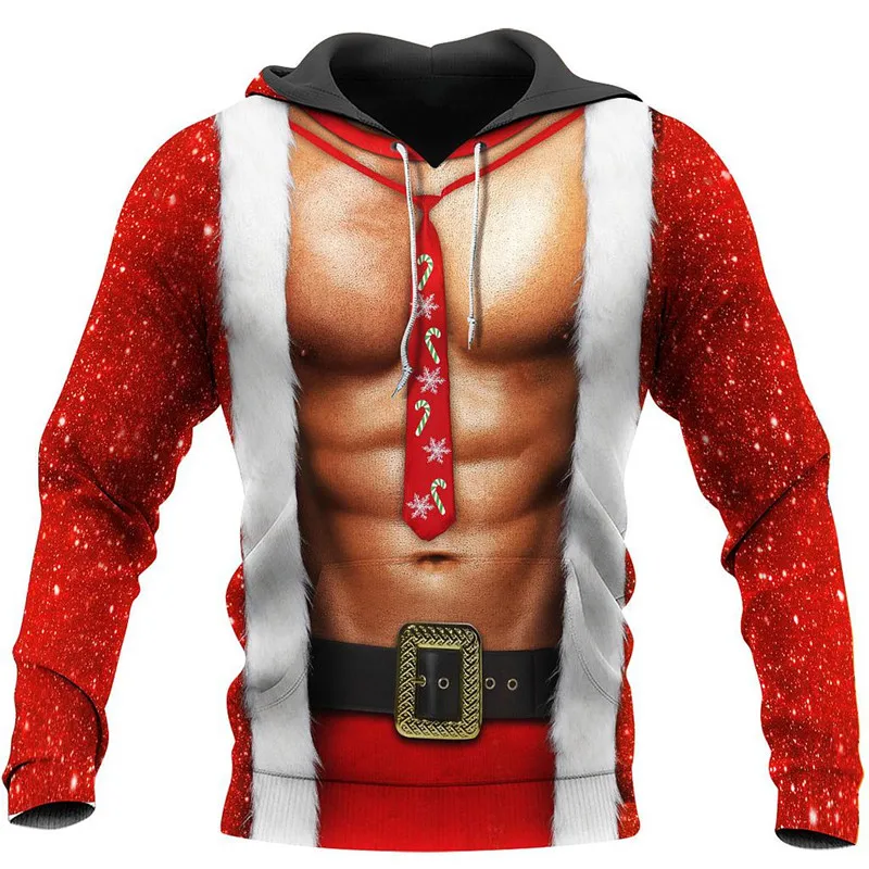 

Funny Muscle Christmas Shirts Fashion 3D Full-printing Hoodie Autumn Winter Casual Sweatshirt Unisex Zip Jackets Z056