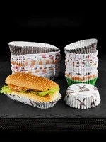 round cake paper cups 200pcs food grade coated paper tray cupcake cake liners cup muffin case bread papert tray