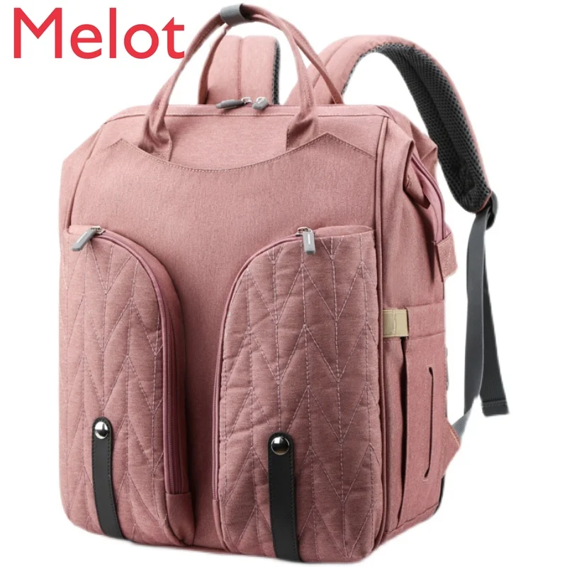 

Fashion Baby Mom Baby Crib Mummy Bag Large Capacity out Maternal and Child Backpack Fashionable Multi-Functional