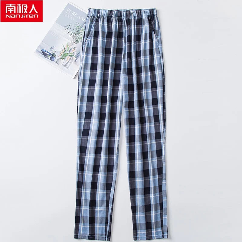 nanjiren men's Pajama Sleepwear Pants men's Bottoms Casual Home Trousers Hot Sale 100% Cotton Anti-mosquito Pajamas Pants