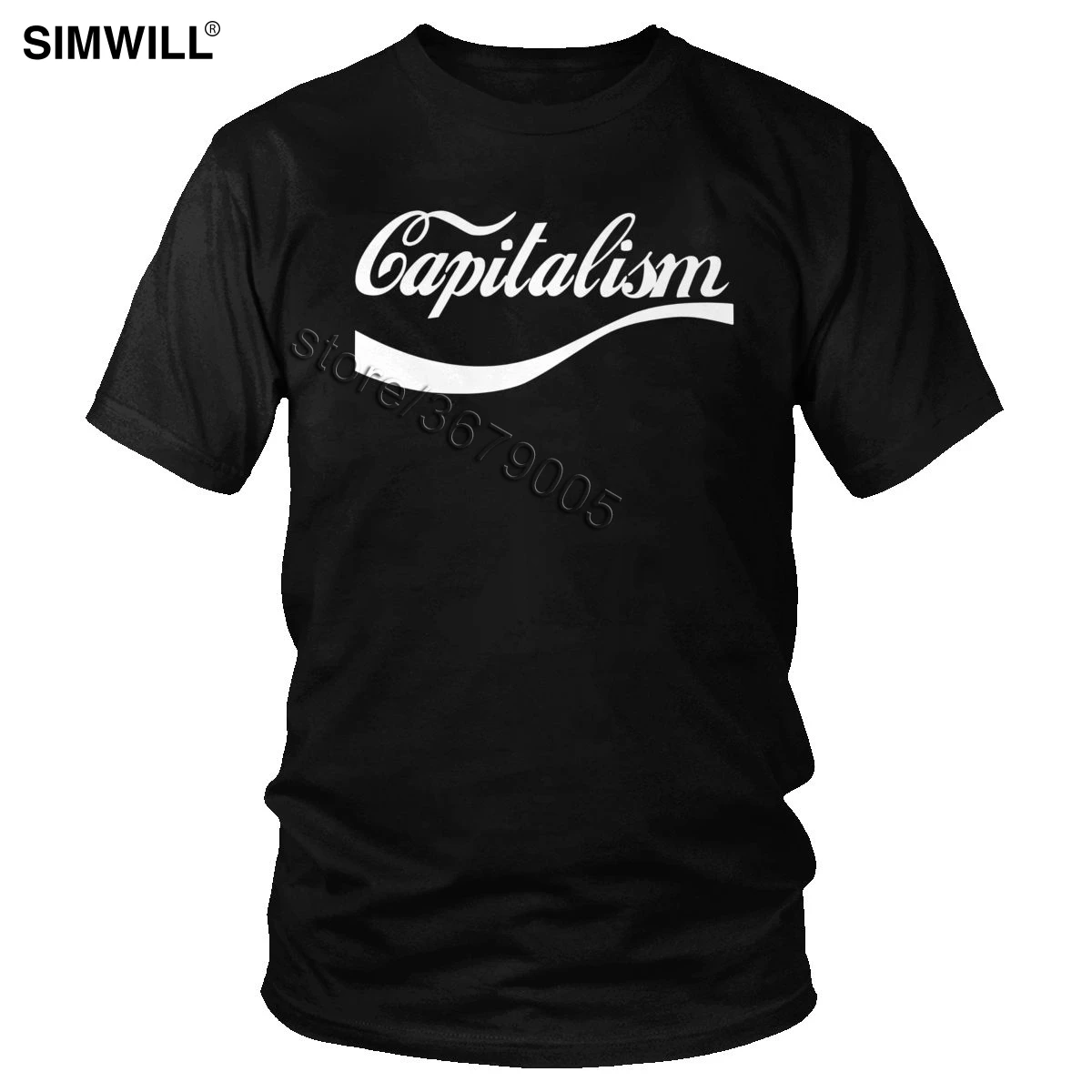 Enjoy футболка Capitalism мужская Ретро стиль с коротким рукавом хлопковая круглый