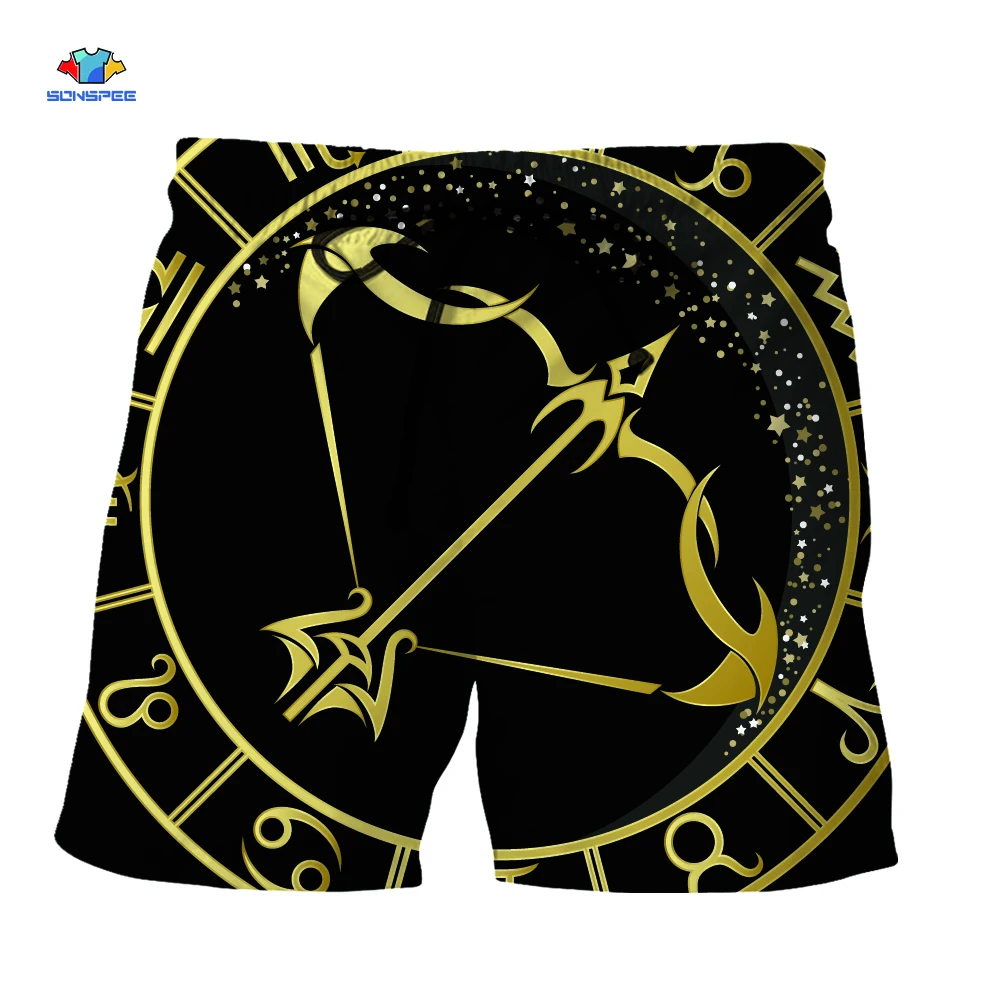 

SONSPEE Summer Malus Mens Stree Zodiac Art Men 3d Print Party Board Shorts New Swimming Shorts Party Fashion Casual Shorts