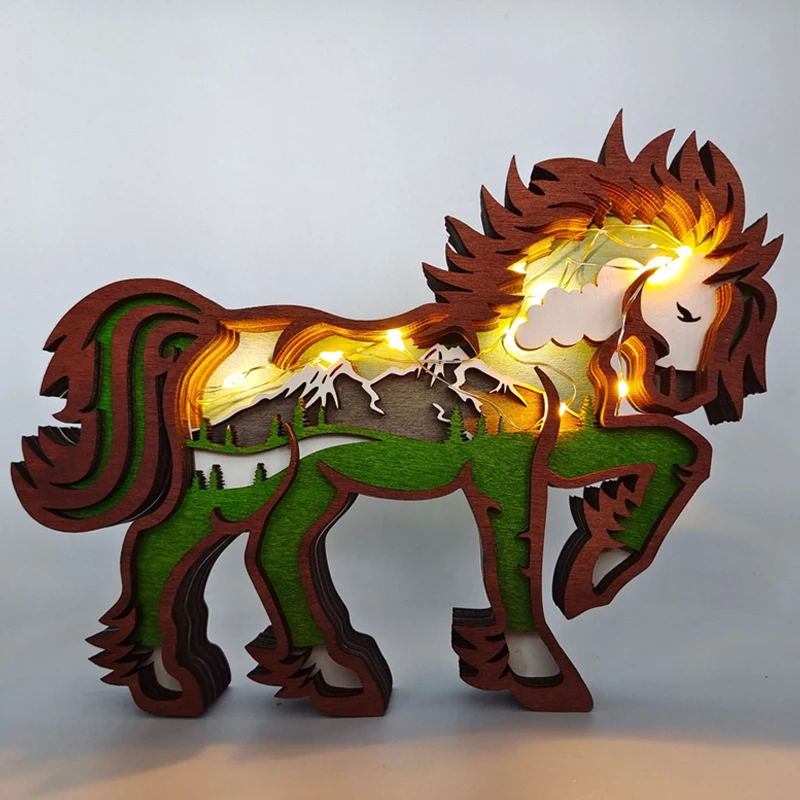 Рождественское украшение из цельной древесины резьба в виде животного ремесла