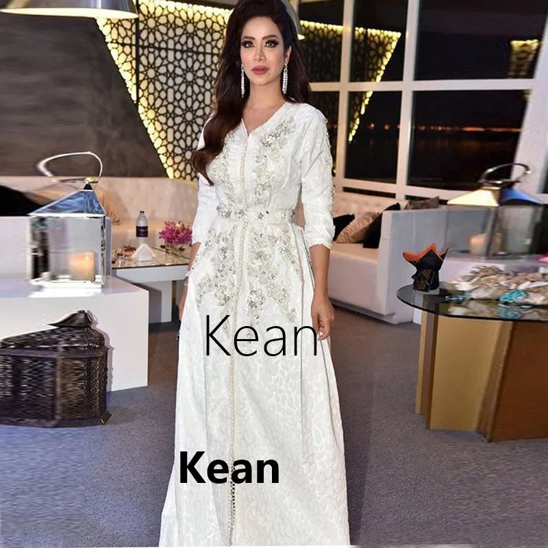 

New Arrival Moroccan Kaftan Evening Dress Mother of the Bride Dress Appliques Vestido de Renda Groom Mother Formal Party Dress