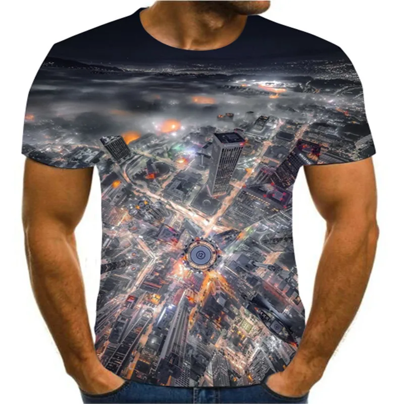 2020 Цвет чернила 3D печатных футболка визуализации с коротким рукавом летние