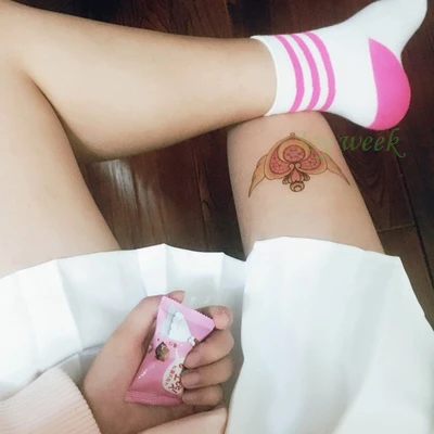 Водостойкая временная татуировка наклейка красный Сейлор Мун сексуальная