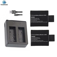 3 7v 900mah camera battery dual port charger for sjcam m10 4k h8 h9 git lb101 sj4000 sj5000 plus sj6000 sj8000 sj7000 sj9000