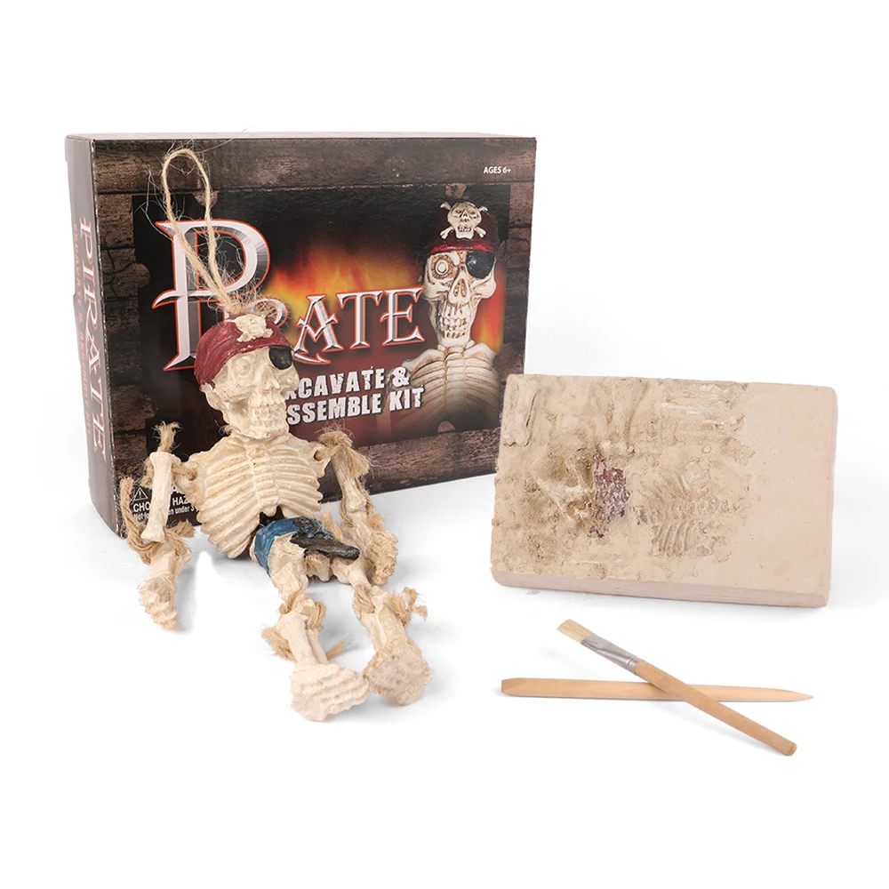

Kids DIY Pirate Excavate & Assemble Kit Archaeological Excavation Kits Pirate Skeleton Dig Kit Educational Toy Set Creative Gift
