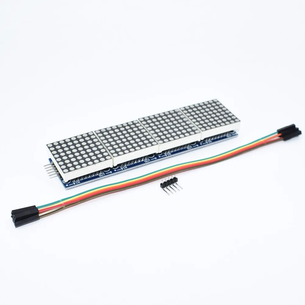 Матричный Модуль MAX7219 микроконтроллер 4 в 1 с 5P линиями