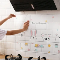 6090cm self adhesive kitchen oil proof wall stickers forest animals home room transparent decor tile stickers decals wallpapers