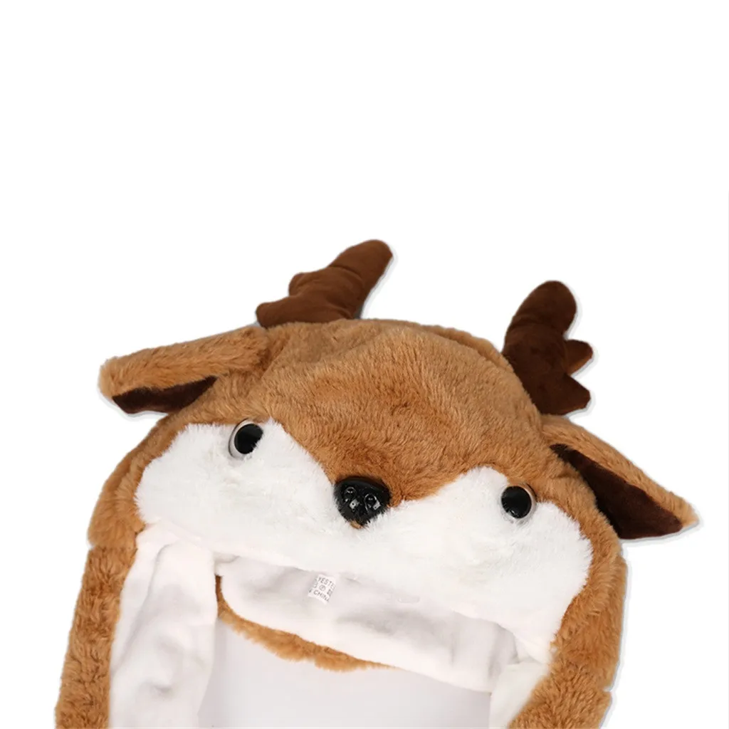 Детские игрушки шапка с оленями ушками для подвижных прыжков забавная плюшевая