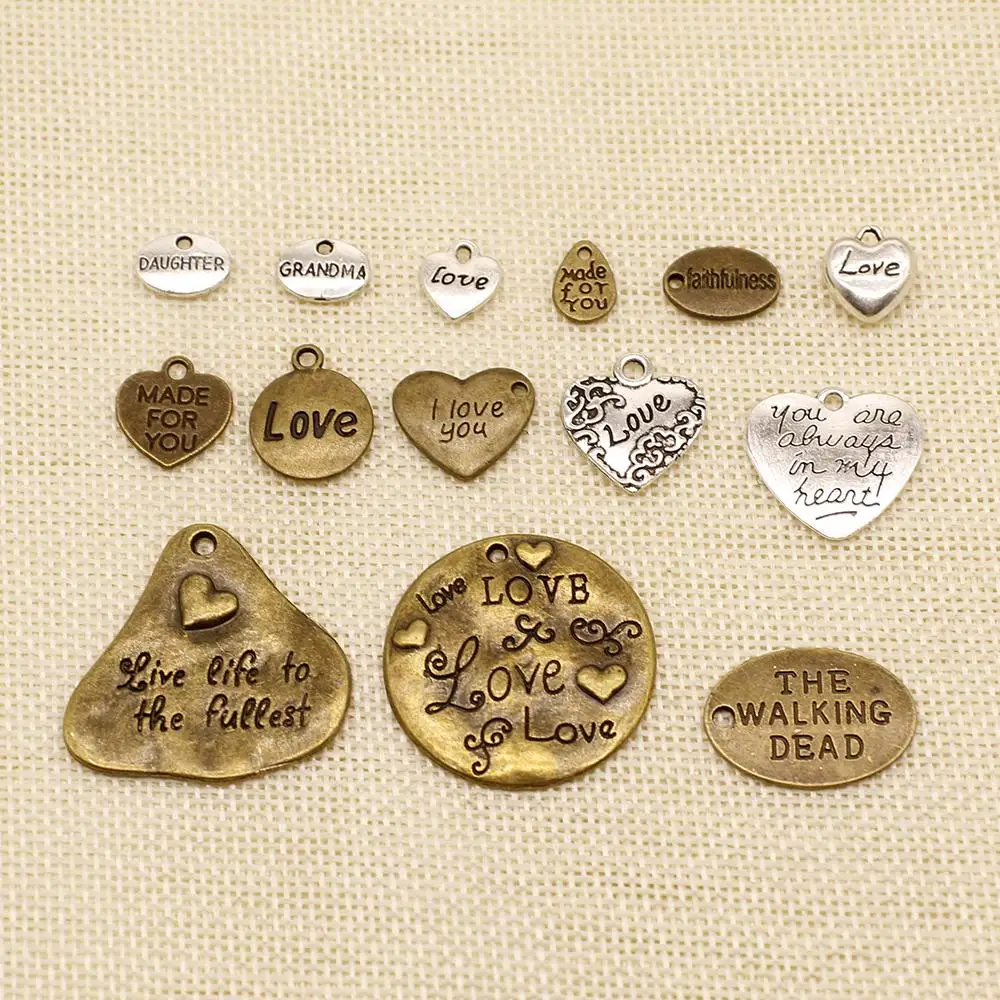 1 шт. поставки для ювелирных изделий материалы женат я люблю тебя сердце текст тег