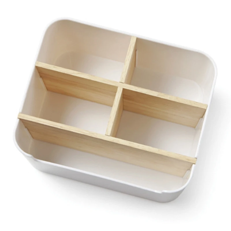 

Remote Control Holder Desktop Makeup Organizer 5-Compartment Storage Box Organizer for Living Room Bathroom