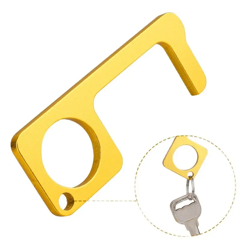 

KINJOIN Portable Door Handles Contactless Safety Door Opener Safety Protection NO Touch Brass Key Opener Kits Safety Door Opener