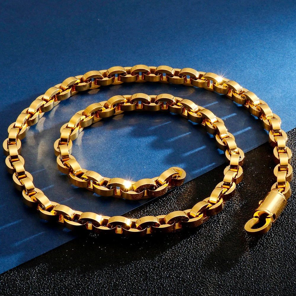 Роскошное Золотое мужское ожерелье s звенья цепи 9 мм шириной 63 см 24 8 &quot длинное