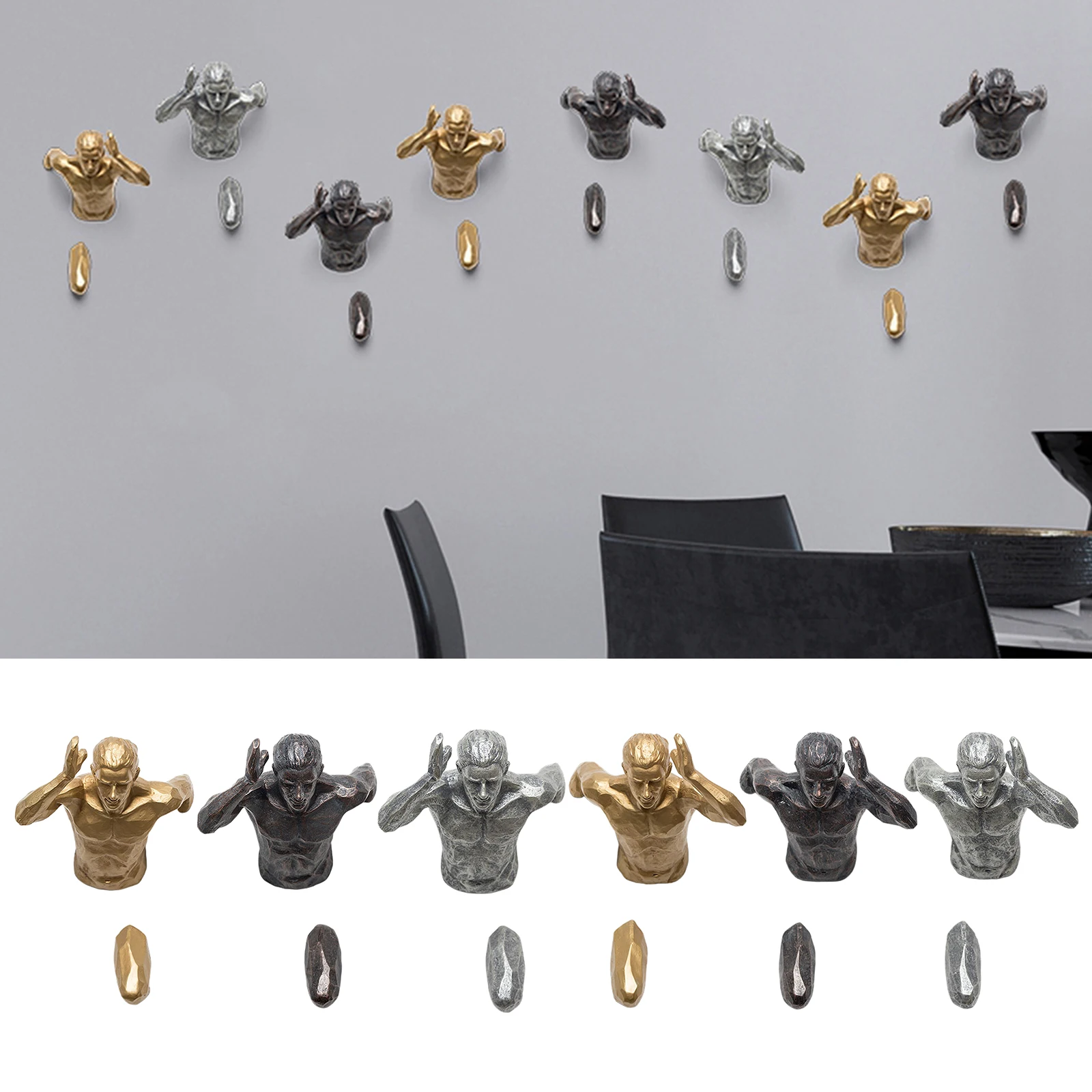 

Retro Resin Climbing Man Wall Sculptures Figurine for Bar Home Office Art Decor Sculpture