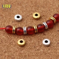6mm 10pcs ancient gold ancient silver double layer small separator diy universal bracelet beads tibetan silver jewelry bead ga