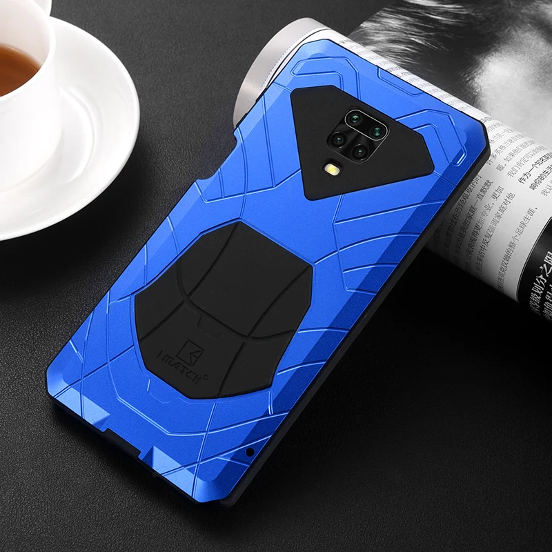 IMATCH For Xiaomi Redmi Note 9s Case Hard Aluminum Metal Silicone Heavy Duty Protection Cover For Redmi Note 9 Pro Max Case