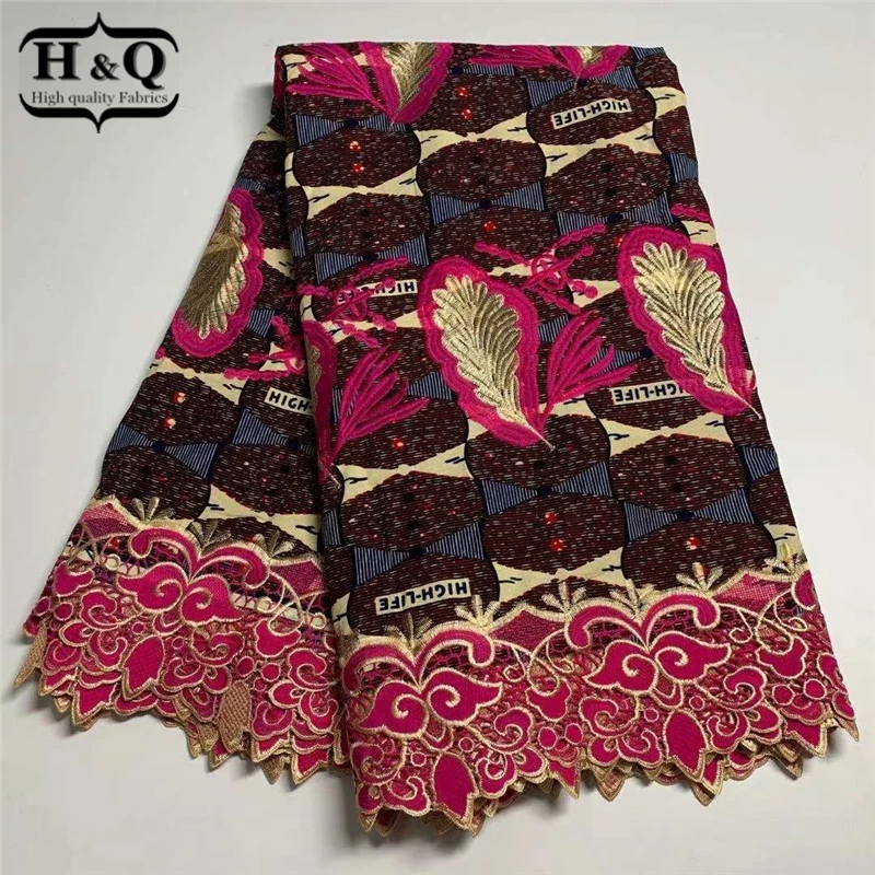 Высококачественная африканская восковая кружевная ткань H &amp Q 6 ярдов/шт. с
