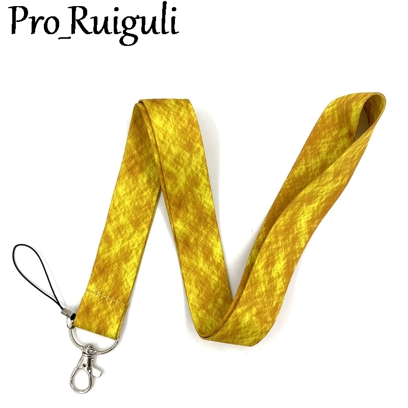 

30pcs Texture Gold Pattern Lanyard Key Phone Holder Funny Neck Strap With Keyring ID Card DIY Animal webbings ribbons Hang Rope