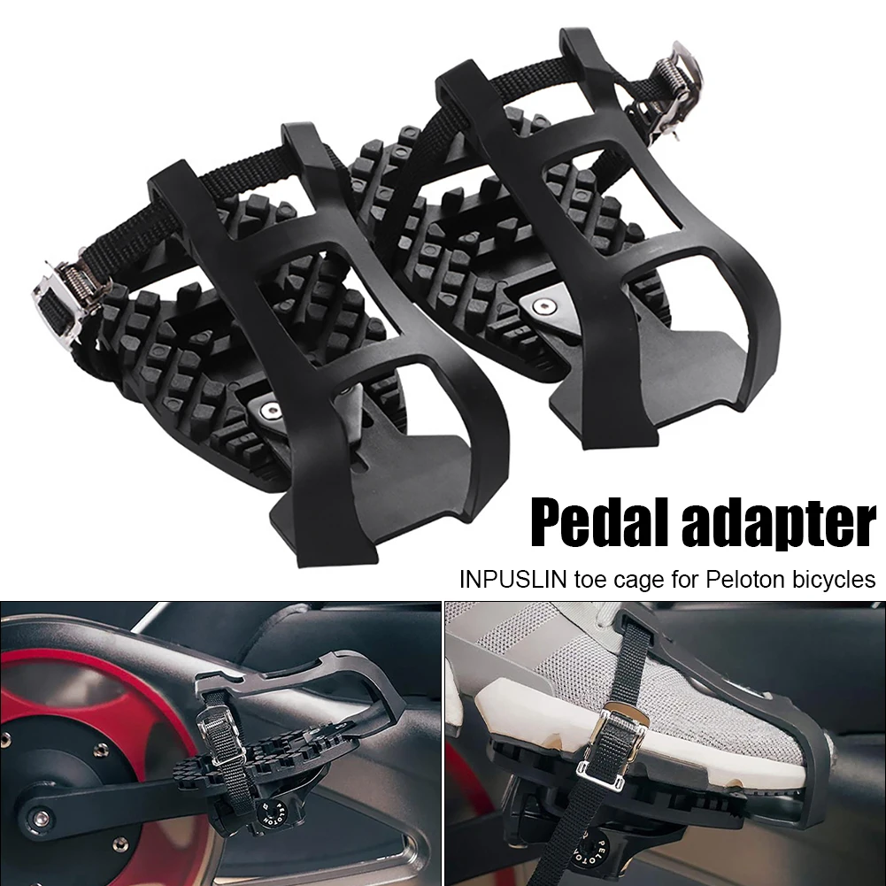 

1 Pair Bike Pedals Anti-Slip Bicycle Pedals Toe Cages with Adjustable Straps Toe Clips for Peloton Bike Road Bike Accessories
