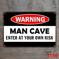 fashion print fashion print 20cm 30cm metal tin sign warning man cave enter at risk decor bar pub home vintage retro