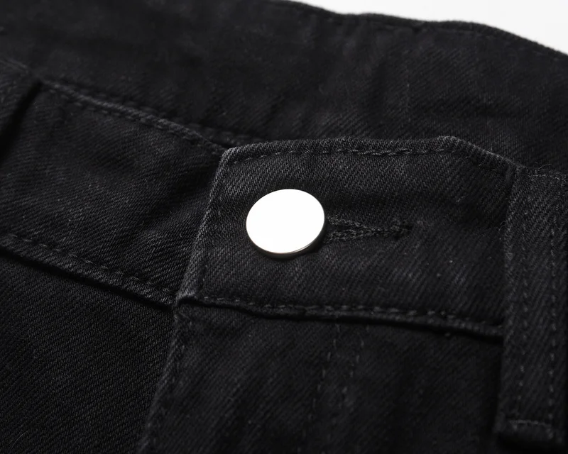 

20SS New Black Break Stretch Jeans Retro Sports Jeans Breathable Fabrics Slim Style Pants Men Women Jeans Casual