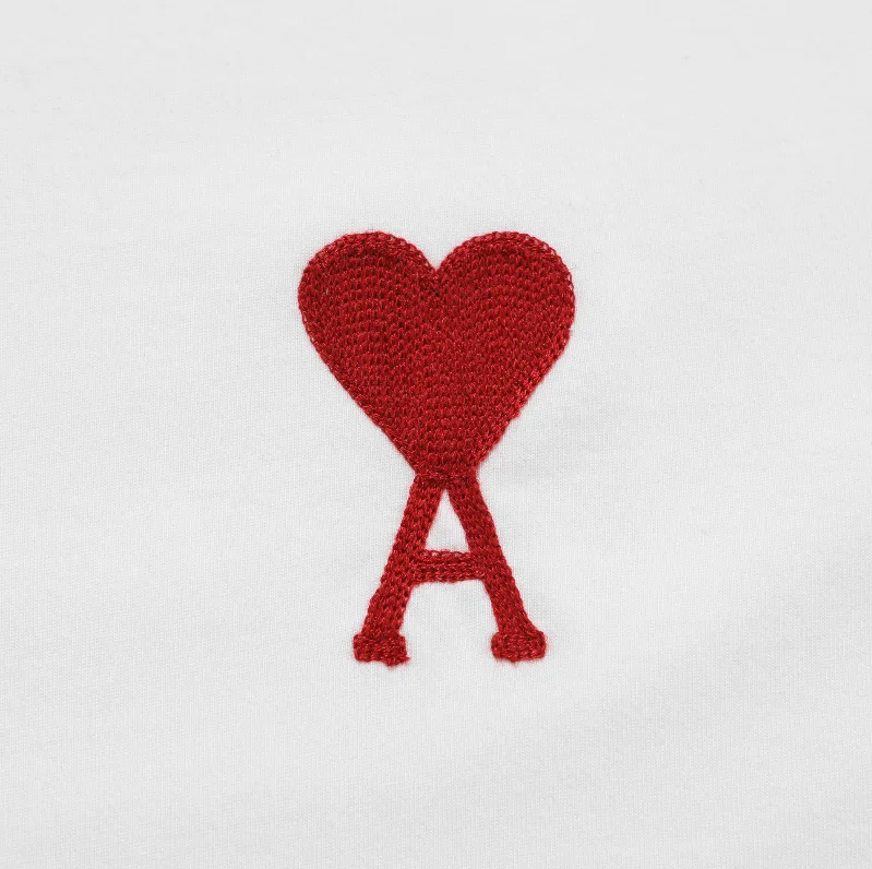 

French AMi Classic Embroidered Love Heart Men Women T-Shirt Oversized T Shirt Cotton 1:1 Quality Black White Tshirts Oversized