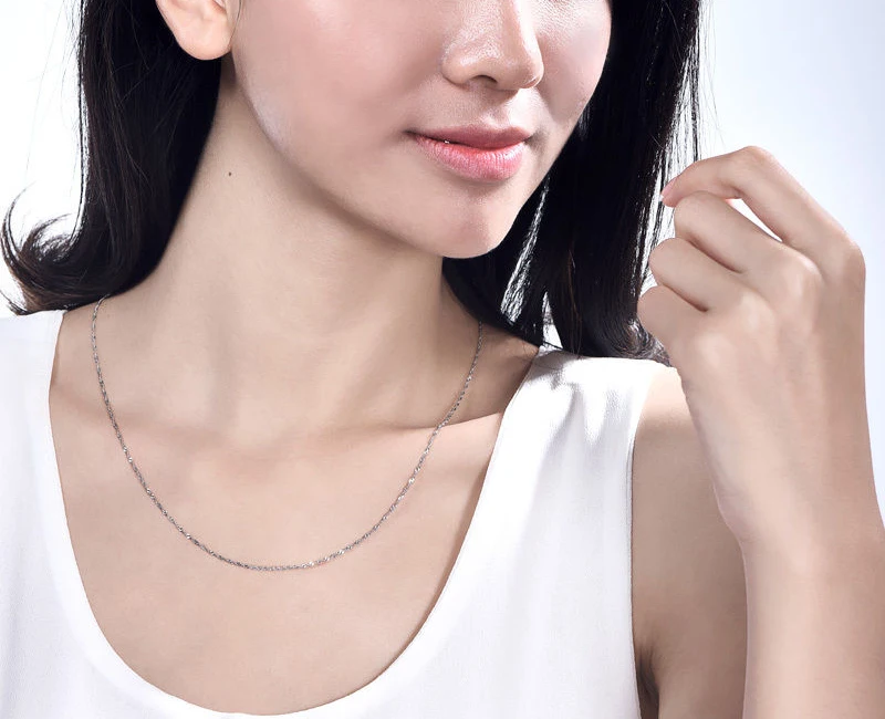 Женская цепочка из натуральной чистой платины особая сингапурская длиной 950