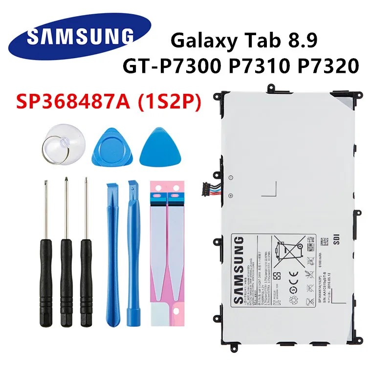 

SAMSUNG 100% original SP368487A (1S2P) 6100mA Tablet Replacement Battery For Samsung Galaxy Tab 8.9 GT-P7300 P7310 P7320 +Tools