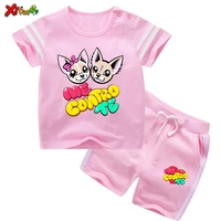 Toddler Girl Clothing Sets Cute Me Contro Te Cute Kids Costumes Short Sleeve Childrens 2pcs Outfit Sets Sport Baby Girl Clothes